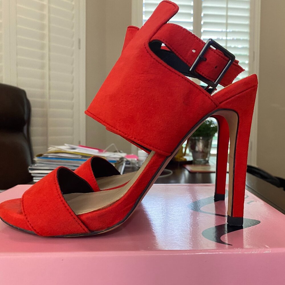 Zara Red Suede Heels